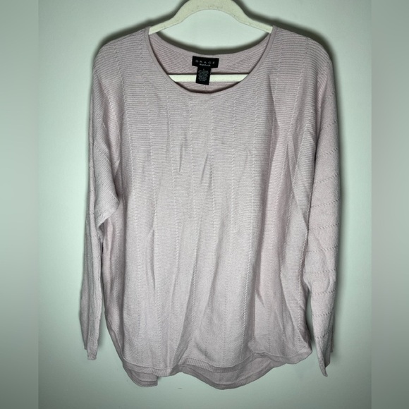 Grace Elements NWT Viscose Blend Super Soft Textured Knit Top Sz L Lavender - Picture 2 of 7